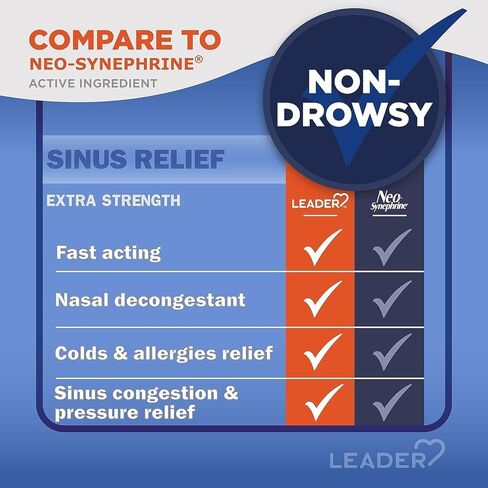 Leader Extra Strength Sinus Relief, 1oz. Per Bottle (Pack of 4) in Saudi Arabia