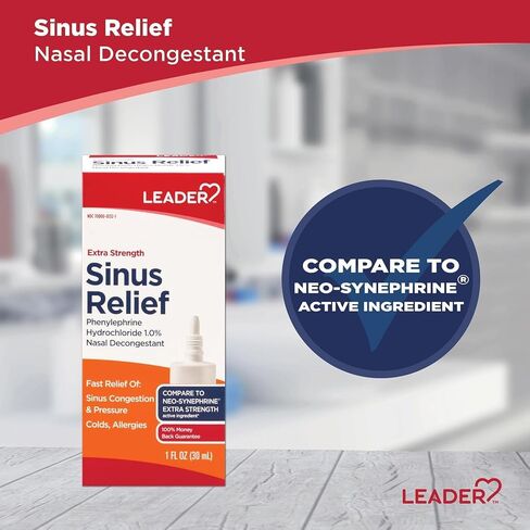 Leader Extra Strength Sinus Relief, 1oz. Per Bottle (Pack of 4) in Saudi Arabia