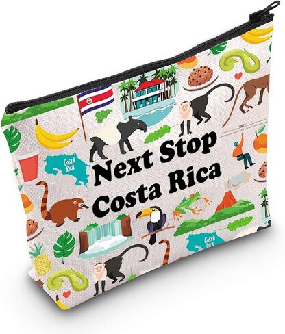 MNIGIU Costa Rica Symbols Souvenir Cosmetic Bag Costa Rica Vacation Gift Costa Rica Trip Makeup Bag Costa Rica Lover Gift North America Travel Gift in Kuwait
