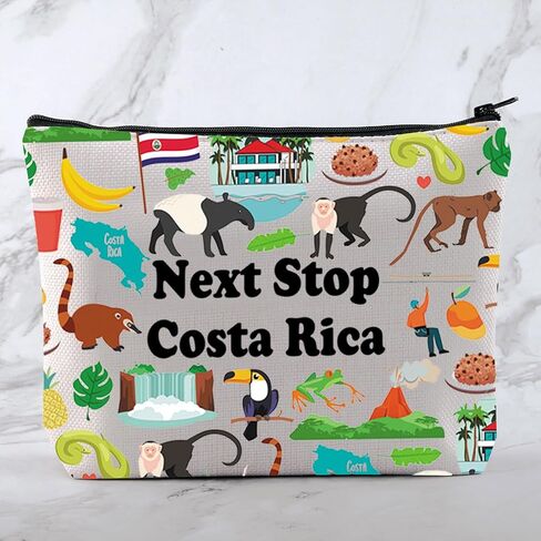 MNIGIU Costa Rica Symbols Souvenir Cosmetic Bag Costa Rica Vacation Gift Costa Rica Trip Makeup Bag Costa Rica Lover Gift North America Travel Gift in Kuwait
