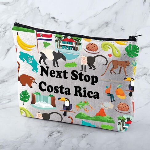 MNIGIU Costa Rica Symbols Souvenir Cosmetic Bag Costa Rica Vacation Gift Costa Rica Trip Makeup Bag Costa Rica Lover Gift North America Travel Gift in Kuwait