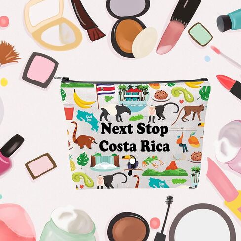 MNIGIU Costa Rica Symbols Souvenir Cosmetic Bag Costa Rica Vacation Gift Costa Rica Trip Makeup Bag Costa Rica Lover Gift North America Travel Gift in Kuwait