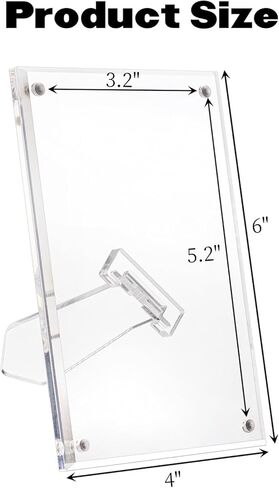 3 إطارات صور مقاس 4x6، إطار صورة مغناطيسي أكريليك، إطار صورة شفاف، إطار صورة بدون إطار مزدوج الجوانب لعرض الصور البريدية in Kuwait