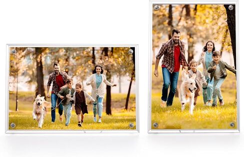 3 إطارات صور مقاس 4x6، إطار صورة مغناطيسي أكريليك، إطار صورة شفاف، إطار صورة بدون إطار مزدوج الجوانب لعرض الصور البريدية in Kuwait