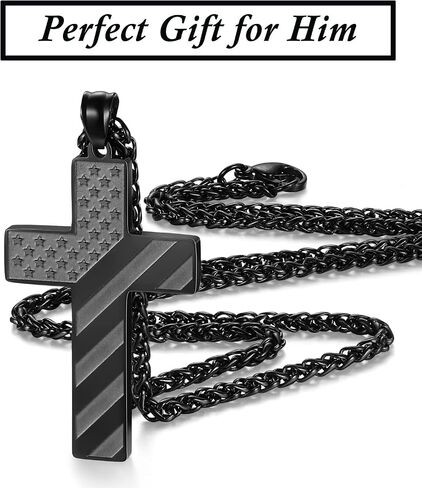 SAM & LORI Gifts for Teens/Men, American Flag Cross Necklace for Son/Boyfriend/Husband/Father on Birthday/Graduation/Fathers Day in Kuwait