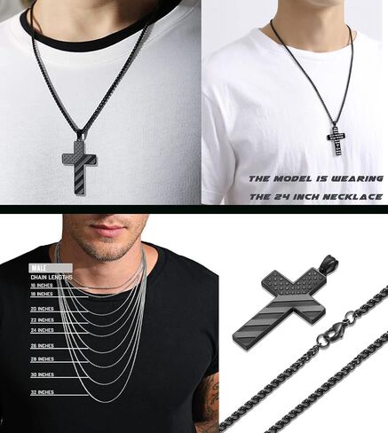 SAM & LORI Gifts for Teens/Men, American Flag Cross Necklace for Son/Boyfriend/Husband/Father on Birthday/Graduation/Fathers Day in Kuwait
