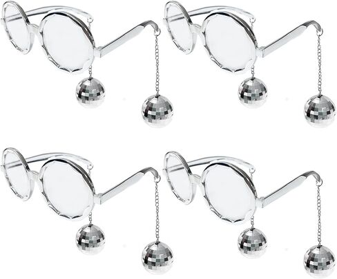 Retro Disco Ball Party Favors Funny Glasses 4 Pack, Disco Sunglasses Accessories for Women and Men in Kuwait