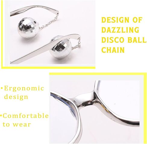 Retro Disco Ball Party Favors Funny Glasses 4 Pack, Disco Sunglasses Accessories for Women and Men in Kuwait