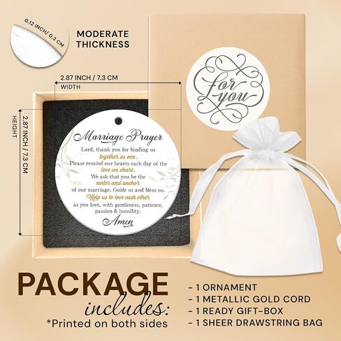Christian Wedding Gifts for Couples - Marriage Prayer Ornament, Religious Wedding Gifts for Married Couples, Newlyweds - Marriage Gifts for Couples, Christian Bridal Shower Gifts in Saudi Arabia