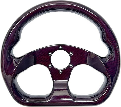 Universal 320mm Full Carbon Fiber Racing Steering Wheel Flat Bottom D shape Steering Wheel 6 Holes Semicircle Jet (02) in Kuwait