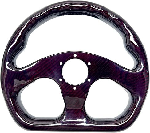 Universal 320mm Full Carbon Fiber Racing Steering Wheel Flat Bottom D shape Steering Wheel 6 Holes Semicircle Jet (02) in Kuwait