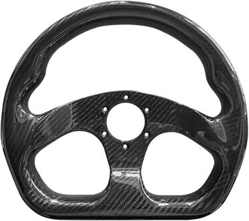 Universal 320mm Full Carbon Fiber Racing Steering Wheel Flat Bottom D shape Steering Wheel 6 Holes Semicircle Jet (02) in Kuwait