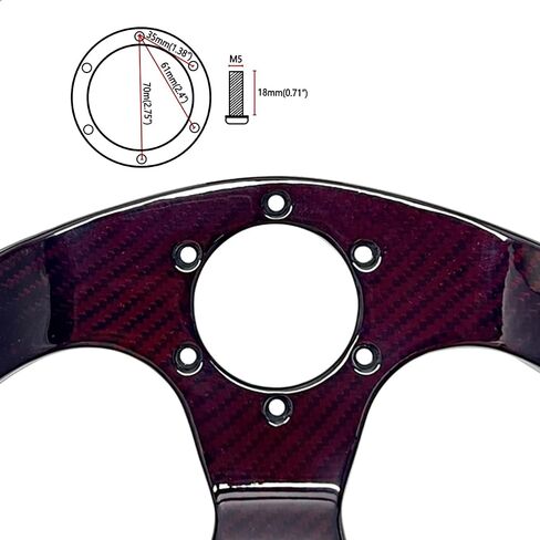 Universal 320mm Full Carbon Fiber Racing Steering Wheel Flat Bottom D shape Steering Wheel 6 Holes Semicircle Jet (02) in Kuwait