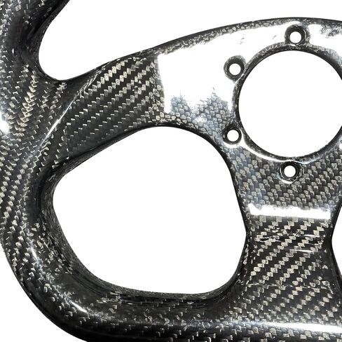 Universal 320mm Full Carbon Fiber Racing Steering Wheel Flat Bottom D shape Steering Wheel 6 Holes Semicircle Jet (02) in Kuwait