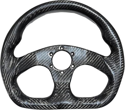 Universal 320mm Full Carbon Fiber Racing Steering Wheel Flat Bottom D shape Steering Wheel 6 Holes Semicircle Jet (02) in Kuwait