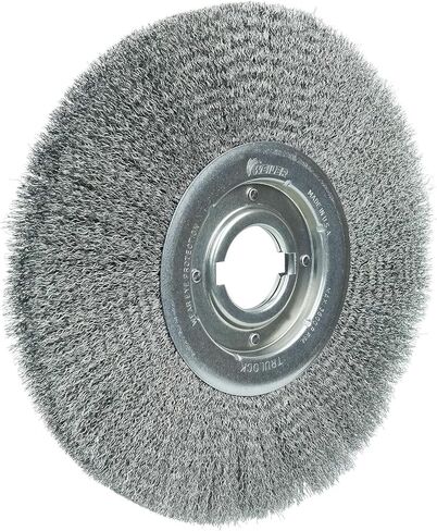 Weiler 06200 12" Medium Face Crimped Wire Wheel, .020" Steel Fill, 2" Arbor Hole, Made in The USA in Saudi Arabia