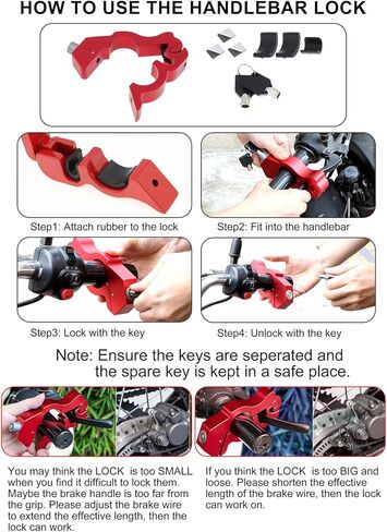Windance Motorcycle Anti Theft Lock,Heavy Duty Front Brake Lock,Throttle Grip Clutch Brake Lever Handlebar Lock for Protection (Blue, L) in Saudi Arabia