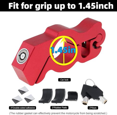 Windance Motorcycle Anti Theft Lock,Heavy Duty Front Brake Lock,Throttle Grip Clutch Brake Lever Handlebar Lock for Protection (Blue, L) in Saudi Arabia