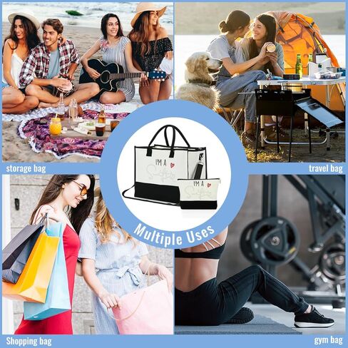 حقيبة مستحضرات التجميل للهدايا الموسيقية، حقيبة مكياج مستوحاة وحقيبة حمل، هدية كلمات الأغاني، أشياء موسيقية ملهمة للنساء والبنات والأصدقاء والأخت الموسيقية والأم وأعياد الميلاد والتخرج والصداقة وعيد الأم حقيبة قماشية in Kuwait