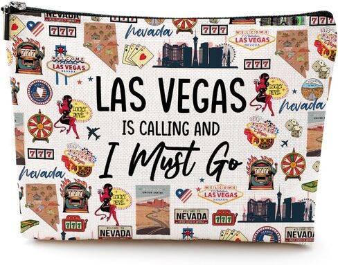 Las Vegas Cosmetic Bag Makeup Bag Las Vegas Lovers Gift Las Vegas Travel Souvenir Merch Vacation Friendship Gifts for Women Friends Sister Traveller Daughter Girls Trip Gifts Favors Christmas Birthday in Saudi Arabia