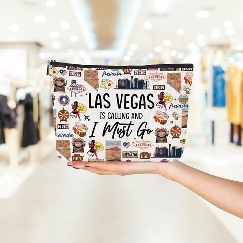 Las Vegas Cosmetic Bag Makeup Bag Las Vegas Lovers Gift Las Vegas Travel Souvenir Merch Vacation Friendship Gifts for Women Friends Sister Traveller Daughter Girls Trip Gifts Favors Christmas Birthday in Saudi Arabia