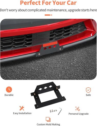 لفورد موستانج 2024+ إطار لوحة الترخيص الأمامية أسود متين حامل لوحة الترخيص إطار لوحة السيارة ملحقات السيارات إطار لوحة الترخيص الأنيق in Kuwait