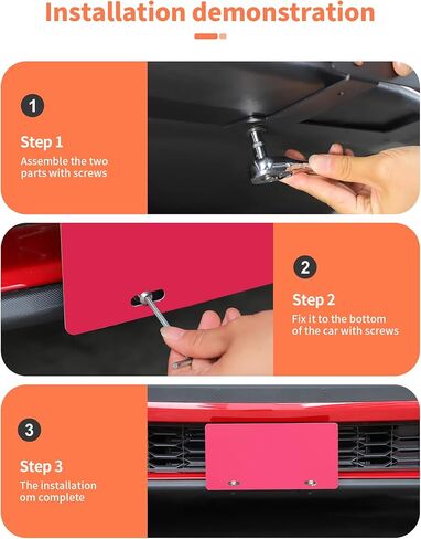 لفورد موستانج 2024+ إطار لوحة الترخيص الأمامية أسود متين حامل لوحة الترخيص إطار لوحة السيارة ملحقات السيارات إطار لوحة الترخيص الأنيق in Kuwait