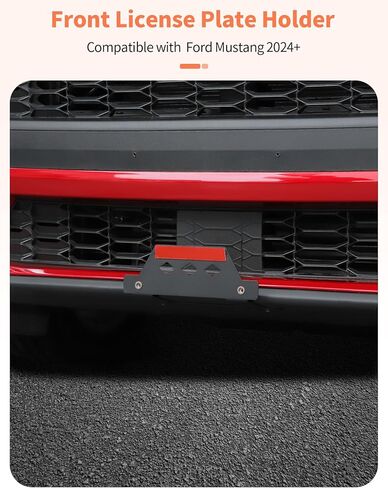 لفورد موستانج 2024+ إطار لوحة الترخيص الأمامية أسود متين حامل لوحة الترخيص إطار لوحة السيارة ملحقات السيارات إطار لوحة الترخيص الأنيق in Kuwait