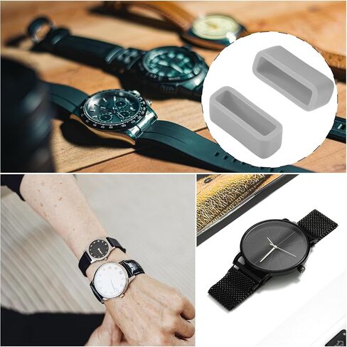 4pcs Silicone Watch Band Loop - Rubber Watch Holder for Watch Band Keeper Repair Replacement Use in Saudi Arabia