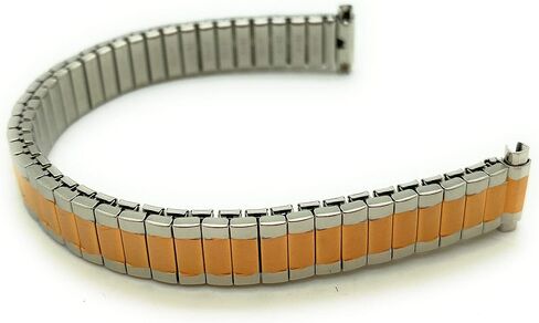 10mm up to 13mm Ladies Silver Rose Gold Tone Stainless Steel Stretch Expansion Watch Band in Saudi Arabia