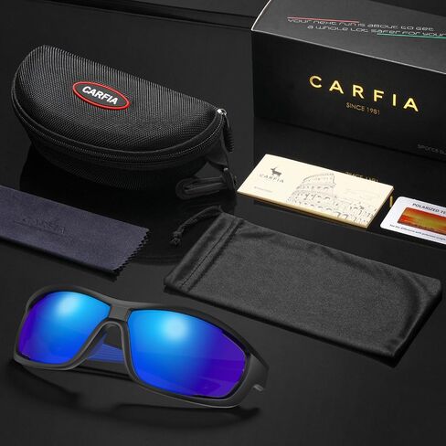 CARFIA Polarized Sports Sunglasses for Men and Women TR90 Lightweight Cool Frame Driving Cycling Running Fishing Eyewear in Kuwait
