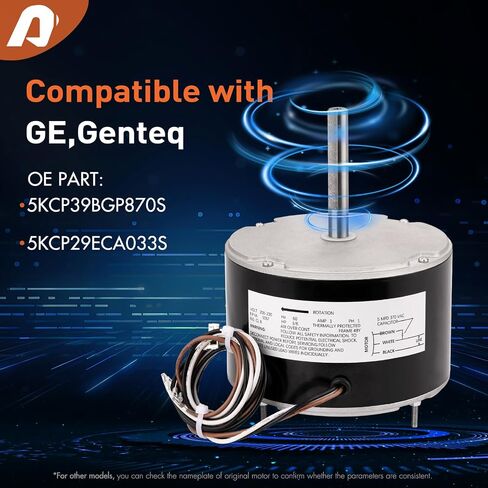 RV AC Condenser Fan Motor Compatible with Genteq F48AF70A61 Fan Motor fit Dometic RV Air Conditioner Product Number 3315332.005 1/5 Hp 115V 2.5A 3 Speeds in Saudi Arabia