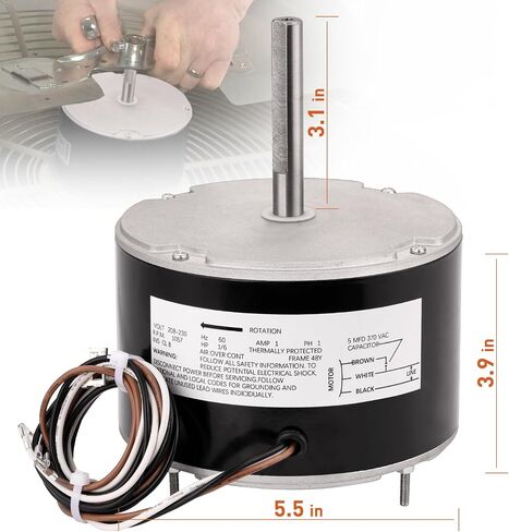 RV AC Condenser Fan Motor Compatible with Genteq F48AF70A61 Fan Motor fit Dometic RV Air Conditioner Product Number 3315332.005 1/5 Hp 115V 2.5A 3 Speeds in Saudi Arabia