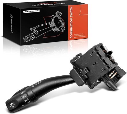 A-Premium Turn Signal Switch, Headlight Dimmer (Auto), Parking Light Multifunction Switch Lever Compatible with Hyundai Santa Fe 07-12, Sonata 09-10, Kia Optima 06-11, No Fog Light in Saudi Arabia