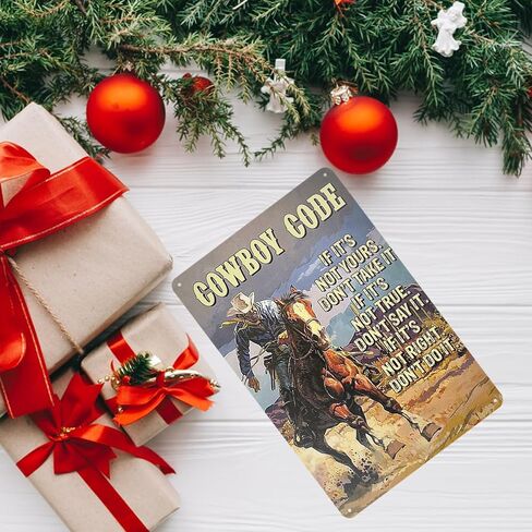5pcs Vintage Western Cowboy Tin Sign Retro Western Wall Art Poster Garage Shop Man Cave Bar Home Wall Decoration 8 X 12 Inch in Saudi Arabia