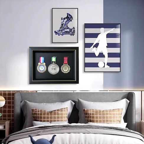 Medal Display-Medal Display Box-3D Medal Box Photo Frame Marathon Medal Display Stand, Triathlon, Football Gymnastics, All Sports Medal Badge (8*6in) (8*6in) in Saudi Arabia