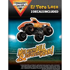 Monster Jam El Toro Loco Decals - Set of 3 Monster Truck Orange El Toro Loco Bull Vinyl Stickers for Car, Water Bottle, Laptop, Luggage, Toy Truck