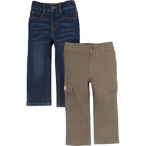 Wrangler Authentics Toddler Jeans 2-Pack Pull-On Denim Boys Jeans, Soft Adjustable Waistband, Classic Fit Jeans for Boys
