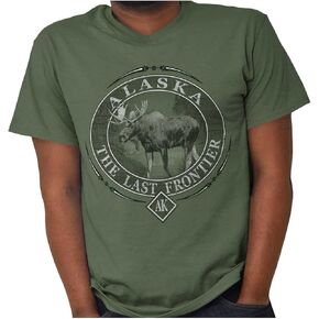 Alaska AK Rugged Mountain Moose Graphic T Shirt Men or Women