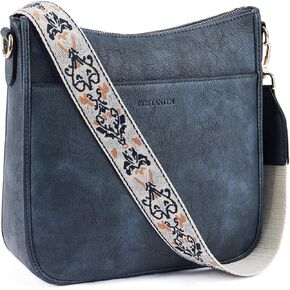 BOSTANTEN Vegan Leather Small Phone Purses bundle Medium Women's Crossbody Purses Navy Blue