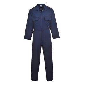 Portwest S999 Men's Euro Workwear Polycotton Coverall Boiler Suit Overall Royal Blue, Medium