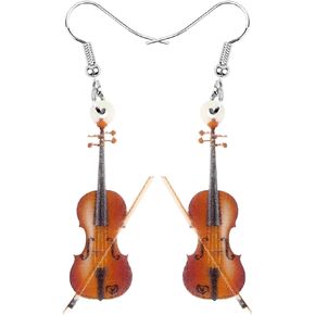 NEWEI Acrylic Anime Bass Guitar Violin Earrings Dangle Novelry Instrument Jewelry For Women Charm Gift