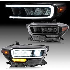 VLAND Reflective Bowl LED Headlights For 3rd Gen Toyota Tacoma 2016 2017 2018 2019 2020 2021 2022 2023 W/LED DRL, Hi/Low Beam Lens, Amber Side Marker Lights, Not For Factory LED Headlight in Kuwait