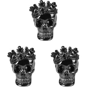 VICASKY مشابك تهوية رأس جمجمة، 3 قطع موزع معطر هواء للسيارة، مشبك تهوية سحري لتزيين السيارات الداخلية، موزع روائح السيارة اللامعة in Kuwait