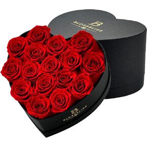 Generic BLOSSBLISS 12-Piece Preserved Flower Red Rose in a Heart Shape Box, Forever Love Rose for Wife, Eternal Rose Gifts for Her, Valentine's Day, Mothers Day, BBOX-12-RED