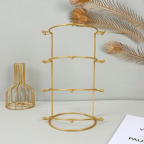Crown Display 4-Tier Crown Holder Tiara Display White Crown Storage Organizer Jewelry Holder for Women Girls Wedding Home Shop Store