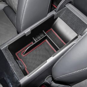 EDBETOS 2025 Camry Center Console Organizer Compatible with Toyota Camry 2025 LE/SE/XLE/XSE Armrest Storage Box Interior Pallet Insert Tray Secondary Accessories, Middle Console Tray, Red Trim