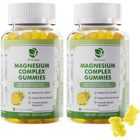 علكة جليسينات المغنيسيوم 500 مجم | في شكل مركب ثلاثي من جليسينات المغنيسيوم والتورات والسيترات - مكمل المغنيسيوم مع الكالسيوم والزنك وD3 وK2 للمناعة والراحة - 120 قطعة in Kuwait