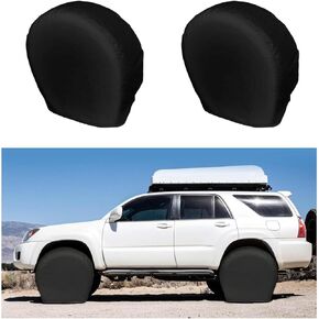 2 PCS Car Tire Covers, Waterproof Tire Protector Fits Tire Diameters 23-25.9 inches, Dustproof Wheel Covers for RV, Truck, SUV, Camper, Van, Universal Car Accessories (Black, S)