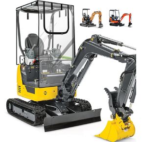 Mini Excavator Cover, Transparent Excavator Cab Enclosure with 600D Oxford-Fabric & PVC Flim Compatible with Bobcat E20/Kubota U17 for 1760-3530 lbs, Waterproof UV Rain Protection